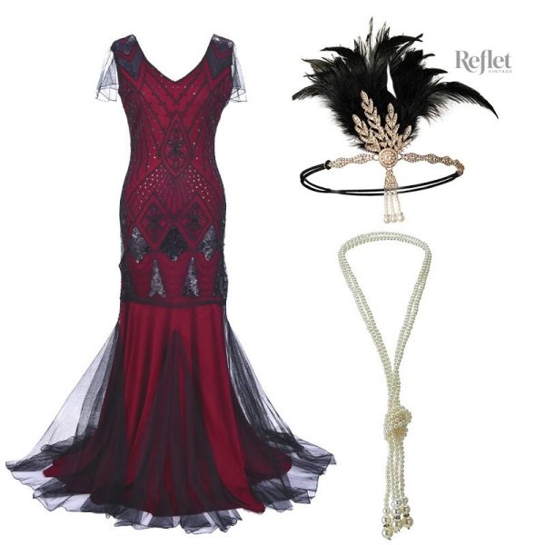 Robe chic années 20 avec motifs raffinés