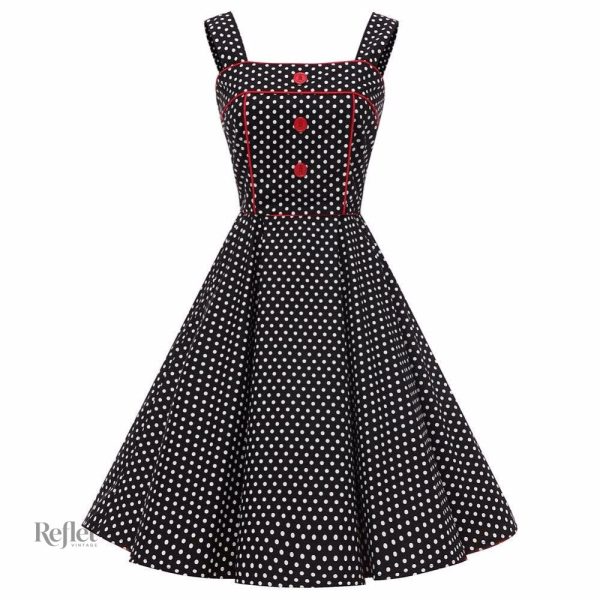 Robe année 50 à encolure ronde