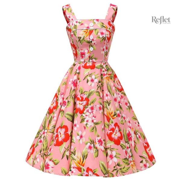 Robe année 50 à volants délicats