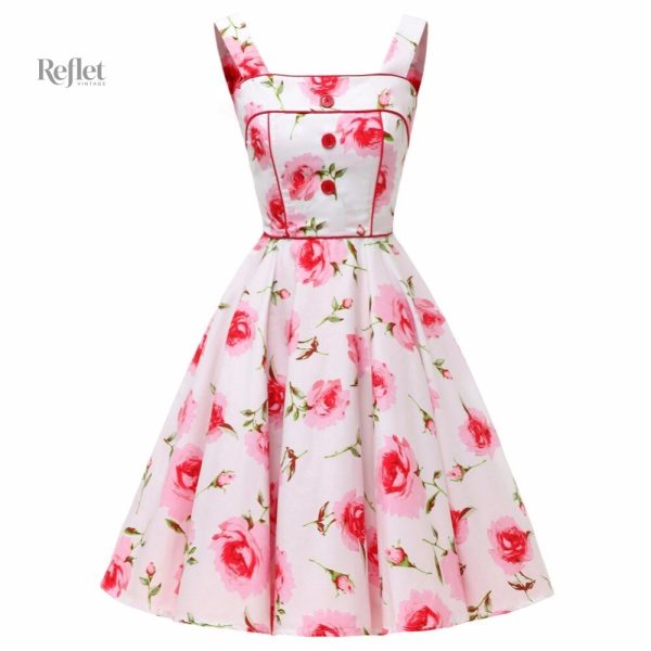 Robe classique années 50 en coton