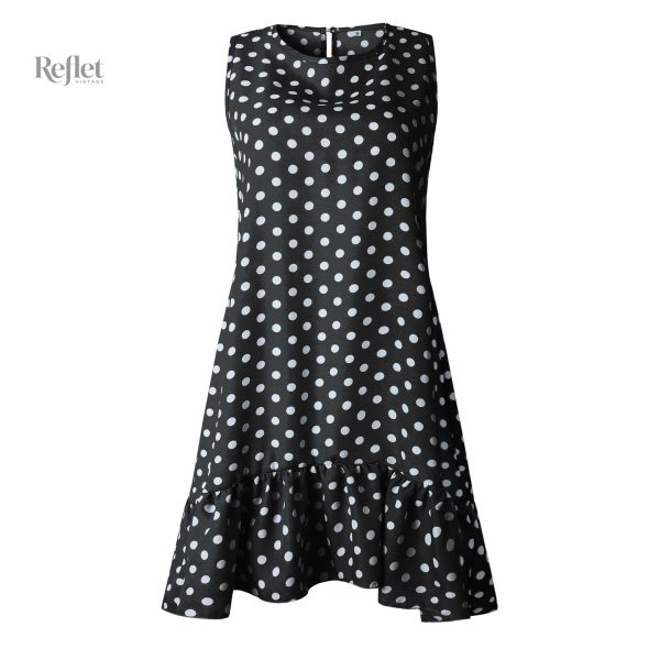 Robe d'époque années 70 à pois