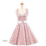 Robe années 80, motif pois féminin