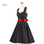 Robe à pois colorée, style rétro