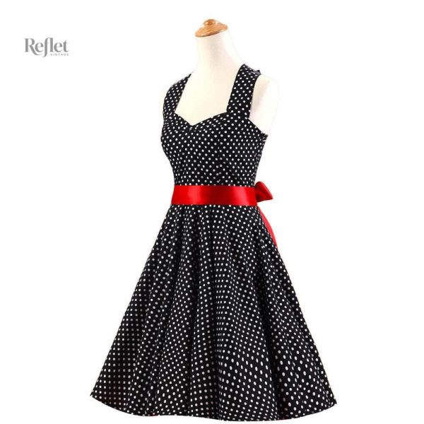 Robe à pois colorée, style rétro
