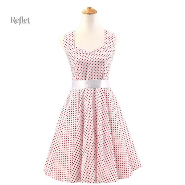 Robe années 80 à pois, chic et festive