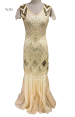 Robe champagne années 20 élégante et vintage