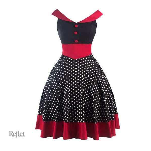 annees-50-robe-1 Robe années 50 élégante avec jupe évasée