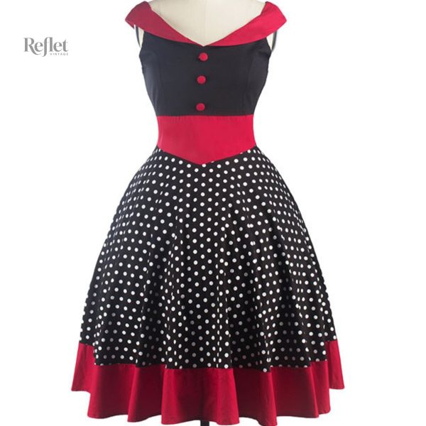 Robe vintage années 50 avec motifs floraux