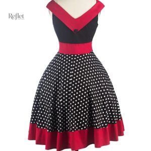 Robe rétro années 50 à manches courtes