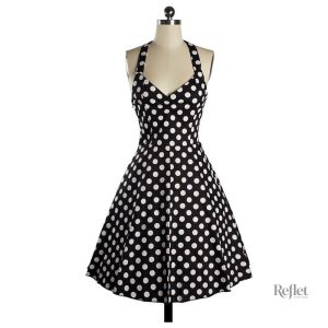 Robe pois style années 50 en tissu léger