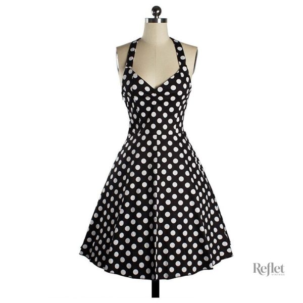annees-50-robe-pois-1 Robe pois style années 50 en tissu léger