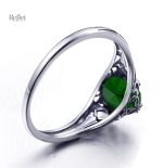 Bague argent et pierre d'inspiration rétro