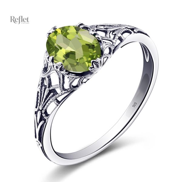 Bague argent décorative avec pierre unique