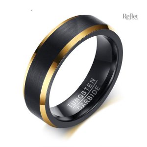 Bague noire vintage élégante en design classique