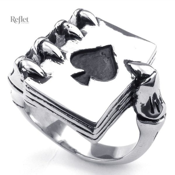 Solitaire en argent au design rétro chic