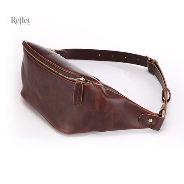 Sac à taille en cuir, esprit vintage