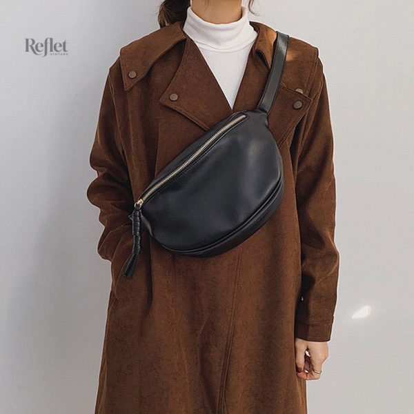 Sac à taille vintage en cuir souple