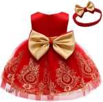 Robe de princesse pour cérémonie de baptême bébé