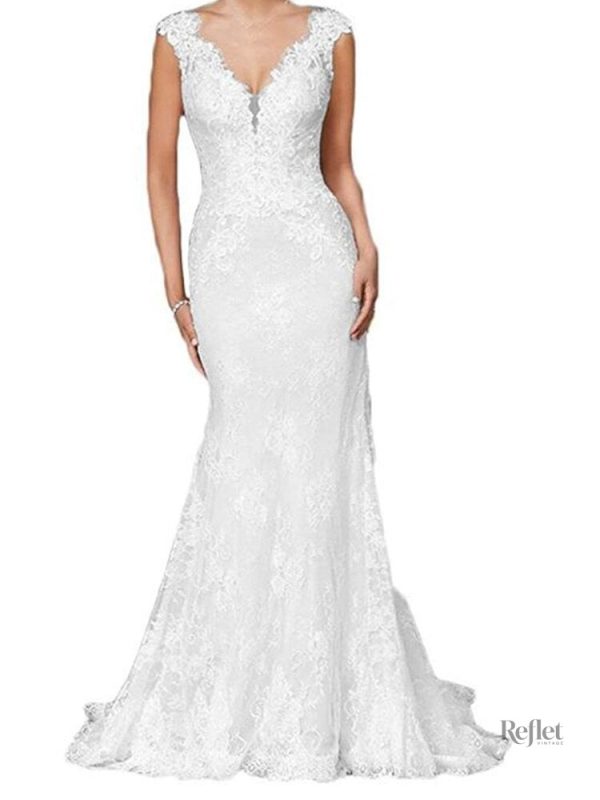Robe de mariée style princesse, blanc éclatant