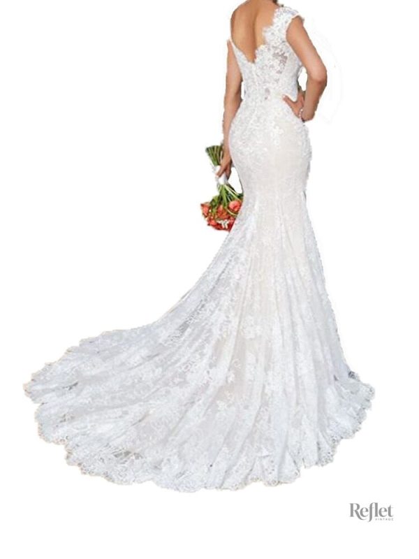 Robe de mariée élégante, coupe princesse, blanche