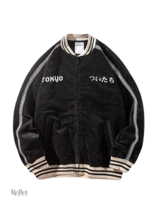 Veste bomber aux motifs vintage japonais
