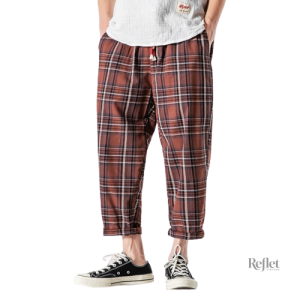 Pantalon homme vintage avec motif rayé élégant