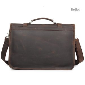 Cartable vintage en cuir pour enseignants au style intemporel
