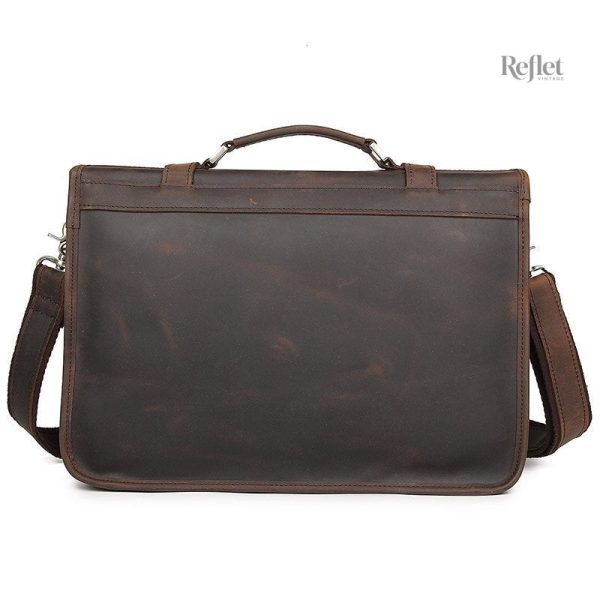 Cartable vintage en cuir pour enseignants au style intemporel