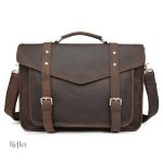 Cartable en cuir vintage parfait pour le milieu éducatif