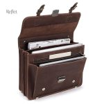 Cartable vintage en cuir marron pour homme