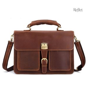 Cartable cuir vintage homme en style classique