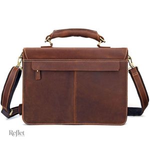 Cartable en cuir au design rétro pour un usage quotidien