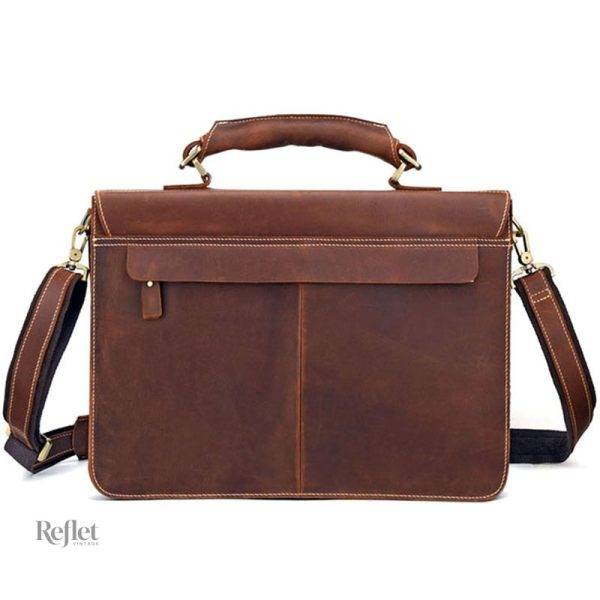 Cartable en cuir au design rétro pour un usage quotidien