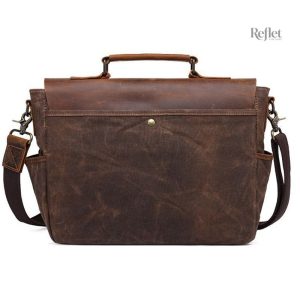 Cartable en cuir pour homme au design rétro