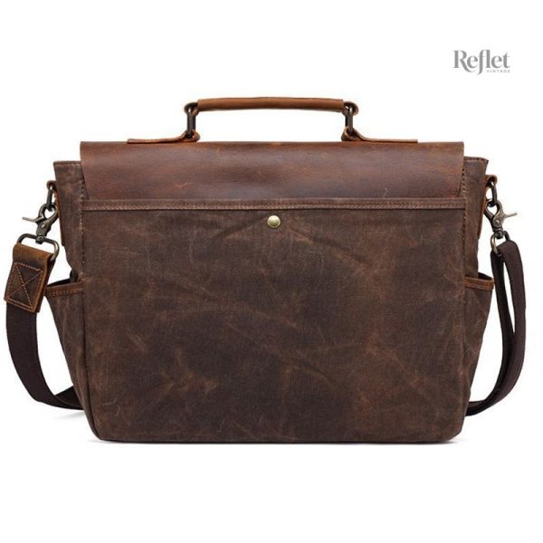 Cartable en cuir pour homme au design rétro