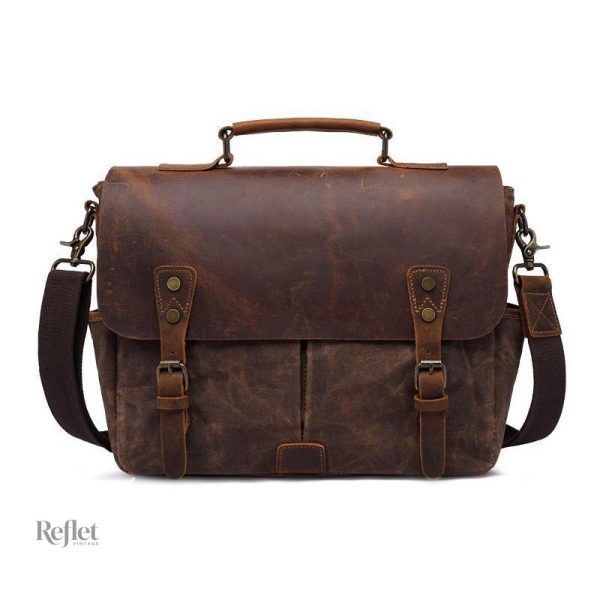 Cartable en cuir avec touches vintage raffinées