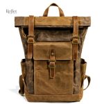 Cartable écolier vintage en cuir, style rétro