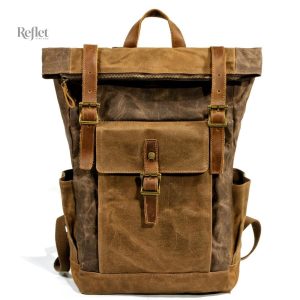 Cartable écolier vintage en cuir, style rétro