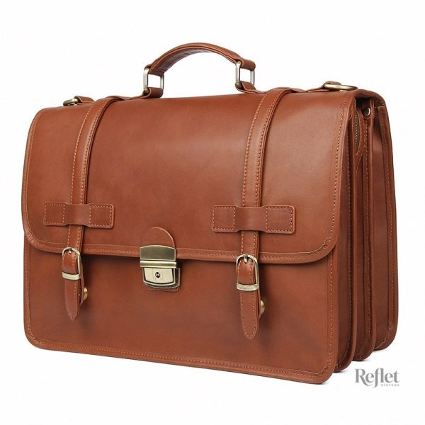 Cartable en cuir, style vintage pour homme