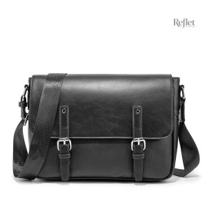 Accessoire homme en cuir, cartable vintage robuste