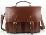 Cartable vintage marron en cuir, au style classique et élégant