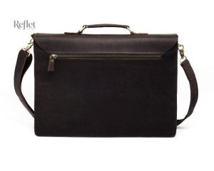 Accessoire mode : cartable cuir vintage noir