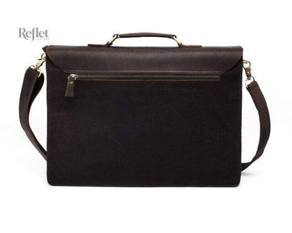 Accessoire mode : cartable cuir vintage noir