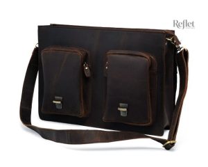 Cartable cuir, look rétro et chic