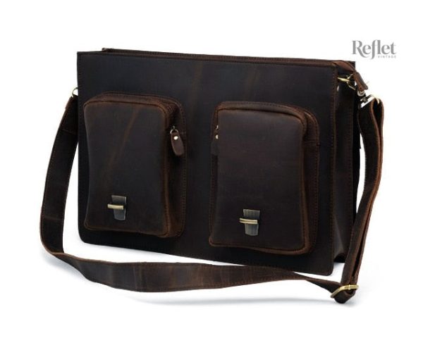 Cartable cuir, look rétro et chic