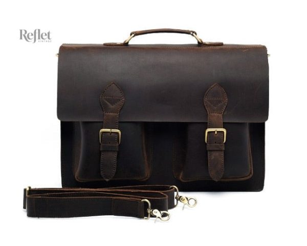 Sac en cuir noir, idéal pour le quotidien
