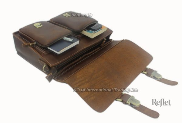 Cartable vintage en cuir, pratique et stylé