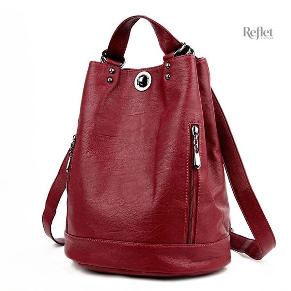 Sac à dos en cuir au style rétro