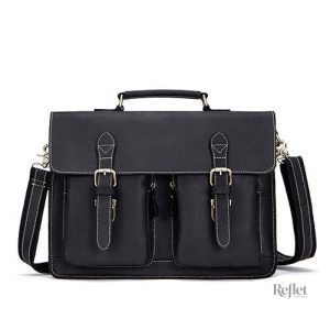 Sacoche en cuir brun au style rétro et intemporel