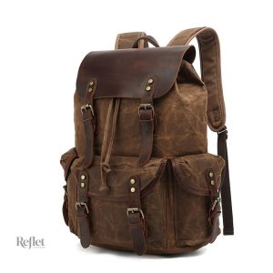 Sac à dos vintage avec finition en simili cuir